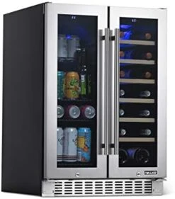 12 Bottle/ 39 Can Wine Cooler Refrigerator | Shadow Series | Dual Temperature Zones, Freestanding Mirrored Wine And Beverage Fridge With Double-Layer Tempered Glass Door & Compressor Cooling -Wilton Shop 41cdWhN7KL. AC