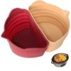 Silicone Slow Cooker Liners Divider, Leakproof Reusable Silicone 6QT Oval Crockpot Divider Insert, Diwasher Safe Cooking Liner For 6 Quart Slow Cooker Kitchen Accessories (Rose & Skin) -Wilton Shop 41cdxDPcjLL