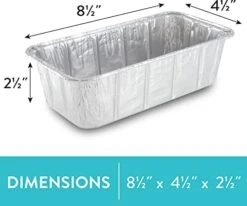 Loaf Pans [50 Pack] - Disposable Aluminum Foil Bread Baking Tins, Size: 8 1/2" X 4 1/2" X 2 1/2" -Wilton Shop 41cetEL2qnL