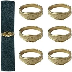 Gold Napkin Rings Set Of 6, Irregular Round Napkin Holder For Wedding,Party, Thanksgiving, Christmas, Birthday, Daily Table Decoration -Wilton Shop 41cfq1cwwrL. AC