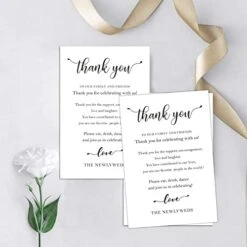 100 Wedding Thank You Place Setting Cards, Wedding Table Centerpieces And Wedding Decorations, Wedding Table Decorations, Wedding Favors For Guests, 4 X 6 In -Wilton Shop 41clbURqoyL