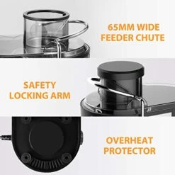 Juicer, Bagotte Centrifugal Juicer, 65mm Wide Feed Chute Juicer Machines For Whole Fruit And Vegetable, High Juice Yield Dual-Speed Juice Extractor With 304 Stainless Steel, BPA-Free, Easy To Clean -Wilton Shop 41cpUJv3OQL