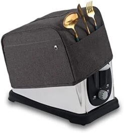 2 Slice Toaster Cover, Bread Toaster Oven Dustproof Cover With Pockets, Waterproof Kitchen Small Appliance Cover Broiler Appliance Organizer Bag Anti Fingerprint Protection Woman Gifts (S, Grey) -Wilton Shop 41cpvj3ad4L. AC