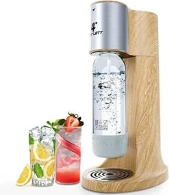 4° Sparkling Water Maker, Carbonated Water Machine And Soda Maker Machine For Home, With 1.0L BPA-free Sparkling Water Bottle, Compatible With Any Screw-in 60L CO2 Carbonator(NOT Included)(Wooden) -Wilton Shop 41cy7dM3HQL. AC