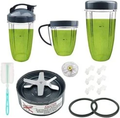 14 Pieces Blender Replacement Parts Extractor Blade And Cups For NutriBullet 600w & 900w Series, Including Gasket Shock Pad And Gear (1 Blade + 3 Cups + 1 Lids) -Wilton Shop 41d1AZ5zWL. AC
