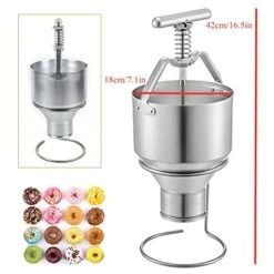Ommercial Donut Depositor 5L Capacity Home Donut Batter Dispenser Mini Donut Dropper Hopper With Stand Manual Donuts Press Machine W/ 6 Adjustable Thicknesses -Wilton Shop 41d1XkhDpUL