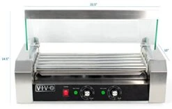 Electric 12 Hot Dog And 5 Roller Grill Warmer, Cooker Machine With Cover, HOTDG-V205