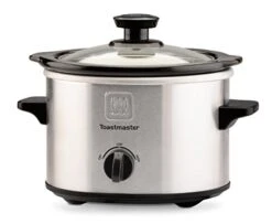 TM-151SC Stainless Steel Slow Cooker With Removable Stoneware Bowl, 1.5-Quart, Silver/Black