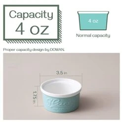 4 Oz Ramekins - Ramekins For Creme Brulee Souffle, Porcelain Ramekins Oven Safe, Mason Style Embossed Ramekins Bowls Ramekins For Baking, Set Of 6, Blue -Wilton Shop 41dPf6sDNsL