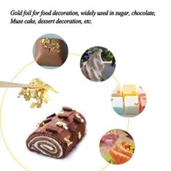 TEEGUI Bakeware Sets 10ml Gold Leaf Mask Decoration Authentic Gold Foil Cooking Cake And Chocolate Decoration Health Spa (Yellow, One Size)