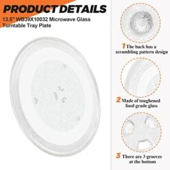 13.5" Microwave Glass Turntable Plate By Beaquicy - 13 1/2 Inches Glass Tray Replacement For GE Hotpoint Microwave - Replace Microwave Glass Tray # WB39X10032 JVM3160DF1BB JVM3160DF1CC JVM3160DF1WW