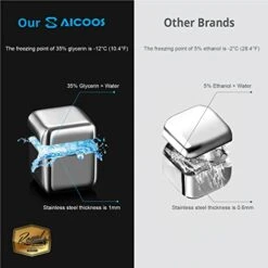 Whiskey Stones 16 Pack,Reusable Ice Cubes, High Cooling Technology,Stainless Steel Ice Cubes, For Whiskey, Vodka, Liqueurs, Wine,Beverage Juice Or Soda, Pack Of 16 15 Whiskey Stones 16 Pack,Reusable Ice Cubes, High Cooling Technology,Stainless Steel Ice Cubes, For Whiskey, Vodka, Liqueurs, Wine,Beverage Juice Or Soda, Pack Of 16 -Wilton Shop 41e3BrEDTuL