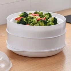 FUUIE Lunch Box Microwave Steamer Heating Steamer For Home Kitchen Heat-Resisting Range, Heat Preservation, Preservation For Home Kitchen White (Size : Small) -Wilton Shop 41e4oQXymLS