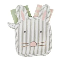 Bunny Pot Holder & Towel Set, Face, Holder 9" X 6" | Towel 12" X 12"