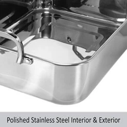 Chantal Stainless Steel Roasting Pan With Non Stick Roasting Rack, 15.5"x12.25"x4" (SL60-38RKC) -Wilton Shop 41eGJbX7N2L