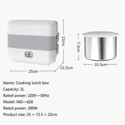 Upgraded Self Cooking Electric Lunch Box, Mini Rice Cooker, Portable 2 Layers 4 Stainless Steel Steamer Food Insulation Lunch Box For Home Office School Travel Jobsite Picnics Outdoor (2000 ML/110V/200W) 12 Upgraded Self Cooking Electric Lunch Box, Mini Rice Cooker, Portable 2 Layers 4 Stainless Steel Steamer Food Insulation Lunch Box For Home Office School Travel Jobsite Picnics Outdoor (2000 ML/110V/200W) -Wilton Shop 41eIhOLrRuL