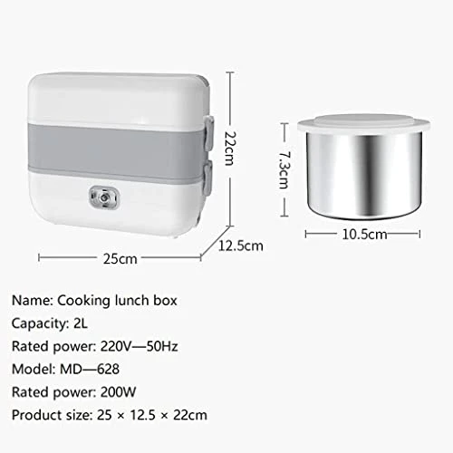 Upgraded Self Cooking Electric Lunch Box, Mini Rice Cooker, Portable 2 Layers 4 Stainless Steel Steamer Food Insulation Lunch Box For Home Office School Travel Jobsite Picnics Outdoor (2000 ML/110V/200W) 7 Upgraded Self Cooking Electric Lunch Box, Mini Rice Cooker, Portable 2 Layers 4 Stainless Steel Steamer Food Insulation Lunch Box For Home Office School Travel Jobsite Picnics Outdoor (2000 ML/110V/200W) - Image 5