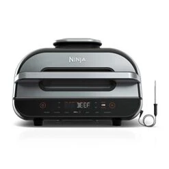 Ninja FG551 Foodi Smart XL 6-in-1 Indoor Grill With Air Fry, Roast, Bake, Broil & Dehydrate, Smart Thermometer, Black/Silver -Wilton Shop 41eKy0QdMIL 1