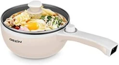 Ezin Electric Hot Pot Upgraded, Non-Stick Sauté Pan, Rapid Noodles Cooker, 1.5L Mini Pot For Steak, Egg, Fried Rice, Ramen, Oatmeal, Soup With Power Adjustment (Egg Rack Included) -Wilton Shop 41eMQ4Aq L. AC