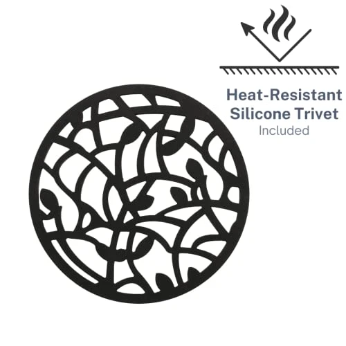 Pie Pan - 9” Cast Iron Skillet For Baking Apple, Pumpkin, Cherry Pies - With Silicone Trivet - By KUHA 6 Pie Pan - 9” Cast Iron Skillet For Baking Apple, Pumpkin, Cherry Pies - With Silicone Trivet - By KUHA - Image 4