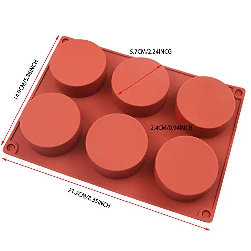 Silicone Round Cylinder Cake Mold,6 Cavities Handmade Soap Silicone Mould,DIY Cookie Chocolate Candy Jello Pudding Mold,Muffin Cupcake Making Tools,2pcs 4 Silicone Round Cylinder Cake Mold,6 Cavities Handmade Soap Silicone Mould,DIY Cookie Chocolate Candy Jello Pudding Mold,Muffin Cupcake Making Tools,2pcs - Image 2
