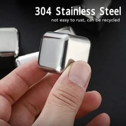 Stainless Steel Ice, Reusable 27mm 8pcs Whiskey Stones Mirror Polished For Wine -Wilton Shop 41ef2GKV5LL