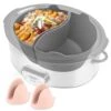 Silicone Slow Cooker Liners With 1 Pair Mini Silicone Oven Gloves, Slow Cooker Divider Liner Fit Crock-Pot 6-8 Quart,Silicone Crockpot Divider Reusable & BPA Free & Dishwasher Safe -Wilton Shop 41elJrlHXdL
