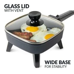 Craft 7-Inch Electric Non-Stick Skillet, Adjustable Temperature Control, Cool-Touch Handle With Tempered Glass Lid, Perfect For Healthy Keto & Low-Carb Diets, Rice Bowls, & Eggs 11 Craft 7-Inch Electric Non-Stick Skillet, Adjustable Temperature Control, Cool-Touch Handle With Tempered Glass Lid, Perfect For Healthy Keto & Low-Carb Diets, Rice Bowls, & Eggs -Wilton Shop 41ewOhATqTL