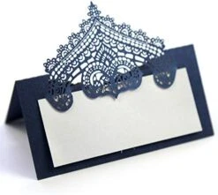 100 Pcs Table Place Cards With White Inserts - Crown Tent Cards Name Cards For Wedding, Banquets, Buffet, Bridal Shower, Birthday Party, Meetings, Dinners (Navy Blue) -Wilton Shop 41fHujB66L. AC
