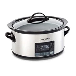 Crock-Pot MyTime Technology 6 Quart Programmable Slow Cooker And Food Warmer With Digital Timer, Stainless Steel (2137020)
