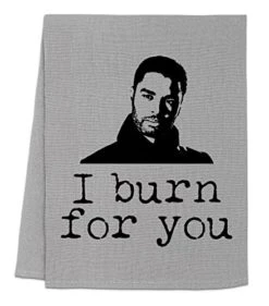Funny Kitchen Towel, I Burn For You, Flour Sack Dish Towel, Sweet Housewarming Gift, White -Wilton Shop 41fQAWuA7UL