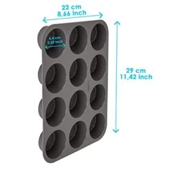 12 Silicone Muffin Pan - Nonstick Baking Pans For English Muffins - Baking Tin Tray With Cupcake Cups Molds 9 12 Silicone Muffin Pan - Nonstick Baking Pans For English Muffins - Baking Tin Tray With Cupcake Cups Molds -Wilton Shop 41fT5Cbc74L