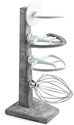 Stand Mixer Attachment Holder, Wooden Wall Mounted Holder With 4-Pack Plastic Hangers, Kitchen Accessories Storage Organizer Parts Compatible With Kitchenaid Mixer Attachments For Space-saving -Wilton Shop 41fV3YR5ouL. AC