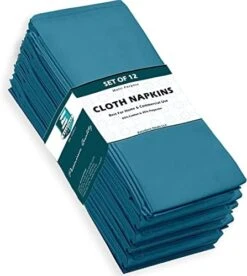 Cloth Napkins (12 Pack, White)- Fabric Napkins 18" X 18" - Poly Cotton Dinner Napkins-Reusable Restaurant Napkins-Table Napkins- Weddings Napkins. -Wilton Shop 41fYIAe1r5L. AC