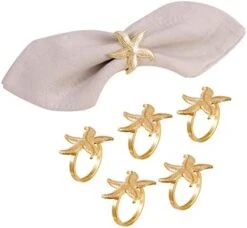 Crystal Starfish Napkin Rings - Set Of 6 Rhinestone Ocean Coastal Nautical Napkin Ring Holders For Wedding Party, Beach Theme Dining Table Decoration Accessories -Wilton Shop 41fcRhQL0YL. AC