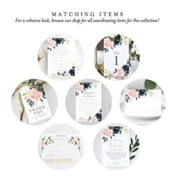 Thank You Place Setting, Navy Floral, Table Place Cards For Weddings, Receptions, Rehearsals, Dinner Parties, Events And Celebrations, 4"x6" (50 Cards) -Wilton Shop 41fgyzJm3yL