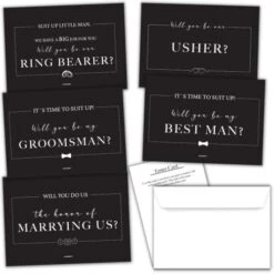 13 Pack Will You Be My Groomsman, Best Man Proposal Card Set Including Officiant Proposal Card, Will You Be My Ring Bearer, Will You Be Our Usher Card - Groomsmen Proposal Cards Set To Complement Will You Be My Bridesmaid Cards (Groom Notecards)