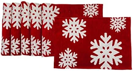Fancy Fun Chenille Textured Christmas Placemats, Set Of Six (6) Tapestry Weave Fabric, For Holiday's, Christmas, Winter Seasons (Believe) 12 Fancy Fun Chenille Textured Christmas Placemats, Set Of Six (6) Tapestry Weave Fabric, For Holiday's, Christmas, Winter Seasons (Believe) - Image 10