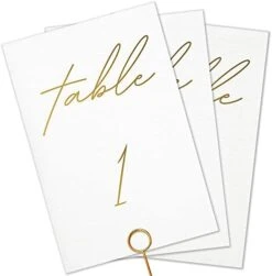 Wedding Table Numbers - Gold Table Numbers For Wedding Reception - Table Number Cards - Table Wedding Number Cards - Table Numbers 1-30 - 4x6 Inches -Wilton Shop 41fyXKuWdXL. AC