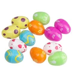 12pc Pattern Assorted Supply Prints Eggs Easter Plastic Fillable Hunt Party Pack Education Flashing Skipping Ball (as Shown, One Size) -Wilton Shop 41g8JUUMcLL