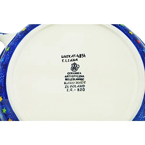 Medium Round Baker With Handles Made By Ceramika Artystyczna (Colorful Star Show Theme) Signature UNIKAT + Certificate Of Authenticity 5 Medium Round Baker With Handles Made By Ceramika Artystyczna (Colorful Star Show Theme) Signature UNIKAT + Certificate Of Authenticity - Image 3