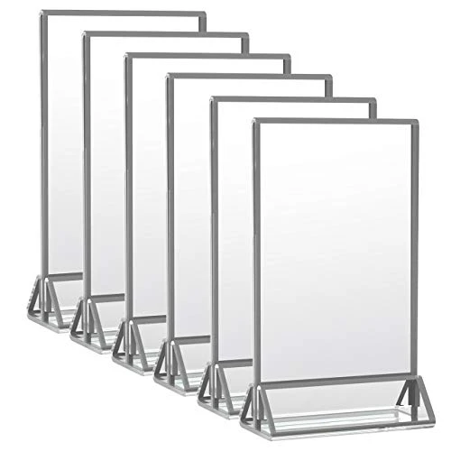Acrylic Gold Sign Holder, 5x7 Gold Acrylic Picture Frames Clear Double Sided Menu Holder For Wedding Table Number 6 Pack 8 Acrylic Gold Sign Holder, 5x7 Gold Acrylic Picture Frames Clear Double Sided Menu Holder For Wedding Table Number 6 Pack - Image 6