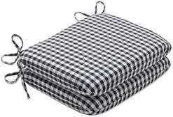 Outdoor/Indoor Dawson Pewter Chair Pads, 15.5" X 16", Black 2 Count 22 Outdoor/Indoor Dawson Pewter Chair Pads, 15.5" X 16", Black 2 Count -Wilton Shop 41gFhIyCo5S. AC