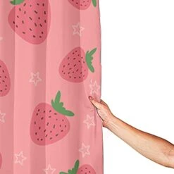 Strawberry Design Shower Curtain Fruit Bathroom Curtains Summer Bath Curtain Cute Strawberry Curtain W 60" L 72" For Kids Boys Girls Teens -Wilton Shop 41gLCfwGpZL