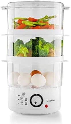 Vente Electric Food Steamer 5 Quart With 2 Tier Stackable BPA-Free Baskets, 400W Stainless Steel Base, Auto Shut-Off And 60-Minute Timer, Fast Steaming Ideal For Vegetable And Fish, Silver FS62S 11 Vente Electric Food Steamer 5 Quart With 2 Tier Stackable BPA-Free Baskets, 400W Stainless Steel Base, Auto Shut-Off And 60-Minute Timer, Fast Steaming Ideal For Vegetable And Fish, Silver FS62S -Wilton Shop 41gRhm3EChL. AC