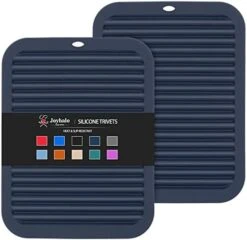 Trivets For Hot Dishes - Hot Pads For Kitchen, Silicone Pot Holders For Hot Pots And Pans, Silicone Mats For Kitchen Countertops, Table, Flexible Easy To Wash And Dry, True Blue -Wilton Shop 41gqyynzZ3L. AC