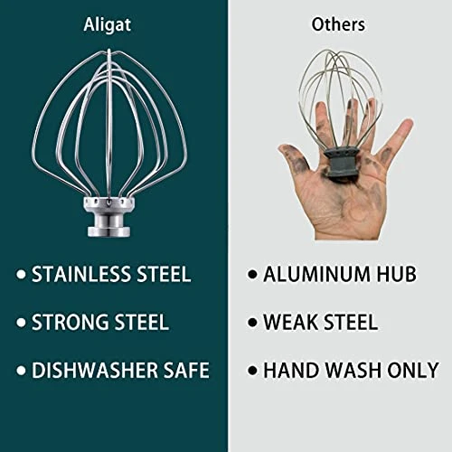 Stainless Steel Wire Whip Attachment For KitchenAid Tilt-Head Stand Mixer Accessory K45WW Replacement, Egg Cream Stirrer, Cakes Mayonnaise Whisk, Whipping Egg White, Dishwasher Safe 6 Stainless Steel Wire Whip Attachment For KitchenAid Tilt-Head Stand Mixer Accessory K45WW Replacement, Egg Cream Stirrer, Cakes Mayonnaise Whisk, Whipping Egg White, Dishwasher Safe - Image 4