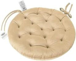 Collection 16 Inch Round Tufted Plush Chair Pad/Cushion For Kitchen Bar Stool Dining Room Durable Reversible With Tie Backs (Wine, 4) -Wilton Shop 41h6FOWZIUL. AC