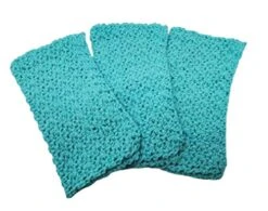 Bright Teal, Crochet Cotton Dishcloth, Set Of 3 7 Bright Teal, Crochet Cotton Dishcloth, Set Of 3 -Wilton Shop 41h7cTCZXtL