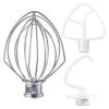 3 Pcs K45DH Coated C Dough Hook K45WW Wire Whip K45B Coated Flat Beater Compatible For Kitchenaid Mixer KSM150 2 3 Pcs K45DH Coated C Dough Hook K45WW Wire Whip K45B Coated Flat Beater Compatible For Kitchenaid Mixer KSM150 -Wilton Shop 41hDpJpR6KL